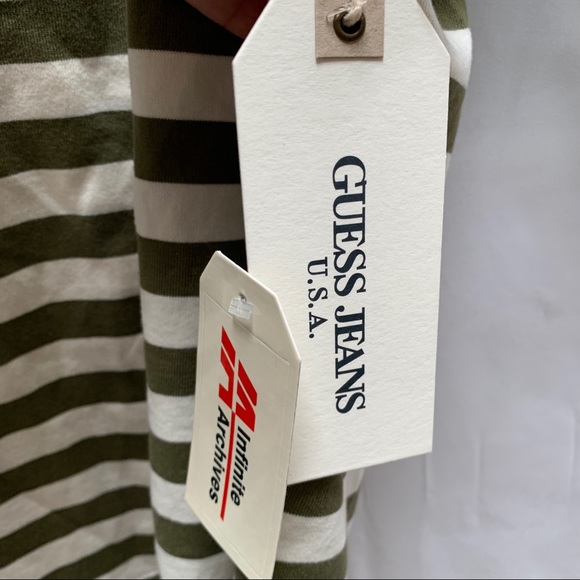 Guess Infinite Archives Short sleeve Crew Neck TShirt Stripe Logo USA Medium NWT - Picture 4 of 5